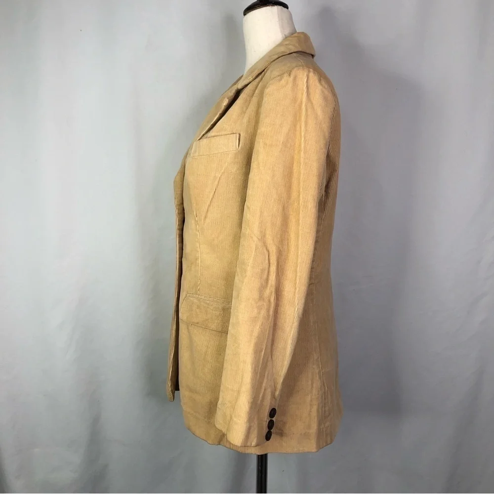 VINTAGE corduroy blazer jacket tan wheat color 1970s 70s juniors 11